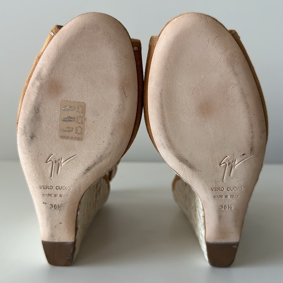 AUTHENTIC Giuseppe Zanotti Suede Wedges Size US 6.5/ EU 36.5 - Picture 7 of 9
